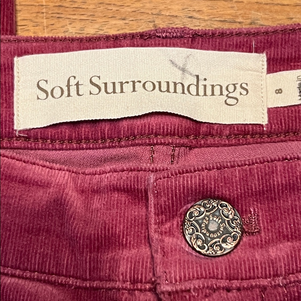 EUC Soft Surroundings Pants Corduroy thin wale 8 - Picture 2 of 10